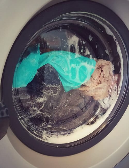 Front load washer during cycle